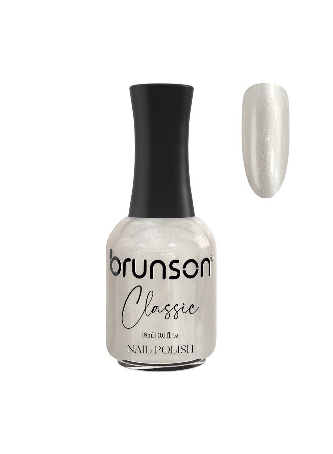 Brunson Classic Nail Polish 18ml Fast Dry Nail Lacquer Nail Harderner Normal Polish Glossy Gel Effect Quick Air Dry Long-Lasting Natural Nail Enamel Salon Quality Manicure Pedicure Regular Polish - Image 1